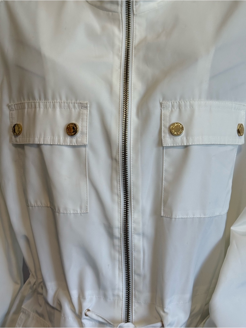Calvin Klein White Utility Jacket with Gold-Tone Hardware - Picture 7 of 12